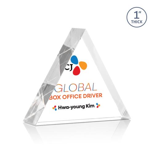 Recognition Awards - Acrylic Awards - Spartan Triangle VividPrint&trade; Award - Clear