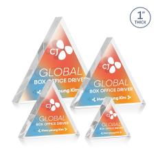 Spartan Triangle VividPrint Double Sided Award - Clear - Between $80 and $150