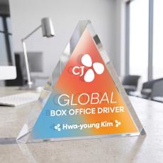 Spartan Triangle VividPrint Double Sided Award - Clear - Between $80 and $150