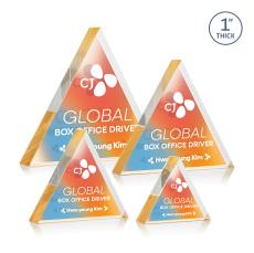 Spartan Triangle VividPrint Double Sided Award - Gold - Between $80 and $150