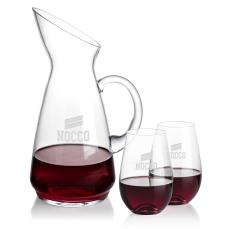 Taroni Carafe & Boston Stemless Wine - Barware Gift Sets