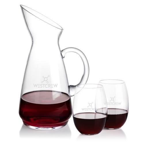 Corporate Gifts - Barware - Carafes - Taroni Carafe & Carlita Stemless Wine