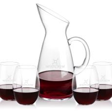 Taroni Carafe & Carlita Stemless Wine - Barware Gift Sets