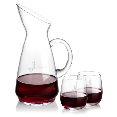 Corporate Gifts - Barware - Carafes - Taroni Carafe & Crestview Stemless Wine