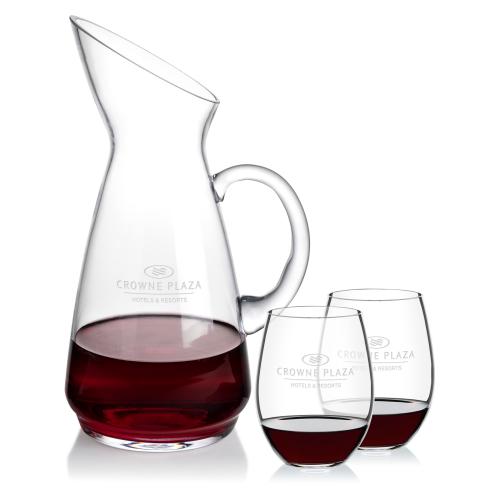 Corporate Gifts - Barware - Carafes - Taroni Carafe & RIEDEL Stemless Wine