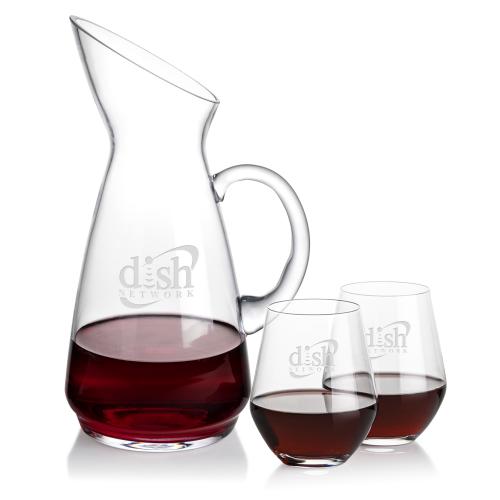 Corporate Gifts - Barware - Carafes - Taroni Carafe & Reina Stemless Wine
