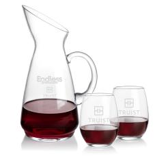 Taroni Carafe & Stanford Stemless Wine - Barware Gift Sets