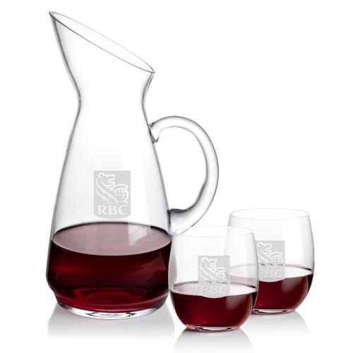Corporate Gifts - Barware - Carafes - Taroni Carafe & Zacata Stemless Wine