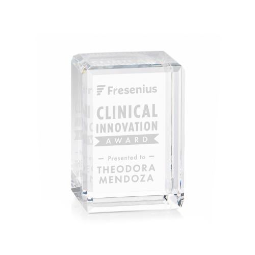 Recognition Awards - Crystal Awards - Fulton Cube Award - Vertical