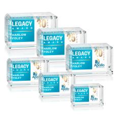 Fulton Cube VividPrint Award - Horizontal - Crystal Awards
