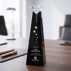 Alicia Gemstone Award - Black/Diamond - Retirement Awards