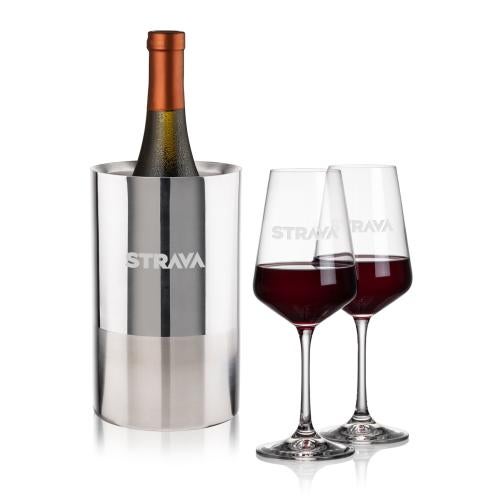 Corporate Gifts - Barware - Barware Gift Sets - Catania Wine Cooler & Cannes Wine Set