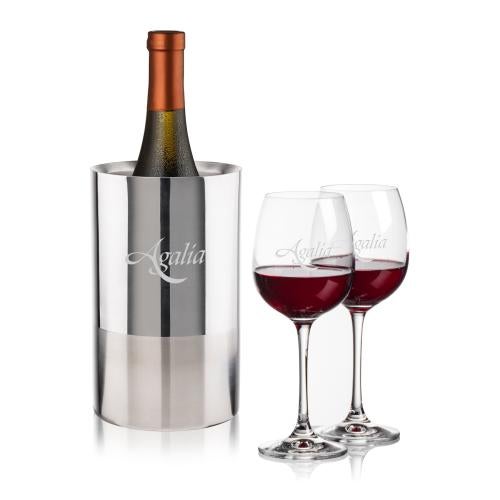 Corporate Gifts - Barware - Barware Gift Sets - Catania Wine Cooler & Danforth Wine Set