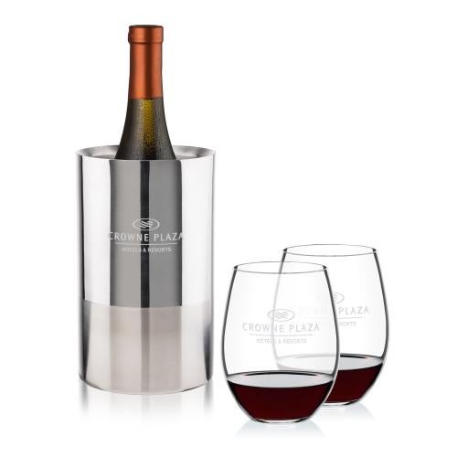 Corporate Gifts - Barware - Barware Gift Sets - Catania Wine Cooler & RIEDEL Stemless Wine Set