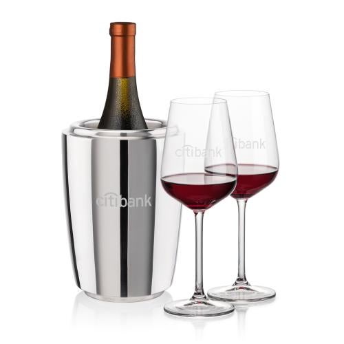 Corporate Gifts - Barware - Barware Gift Sets - Pescara Wine Cooler & Elderwood Wine Set