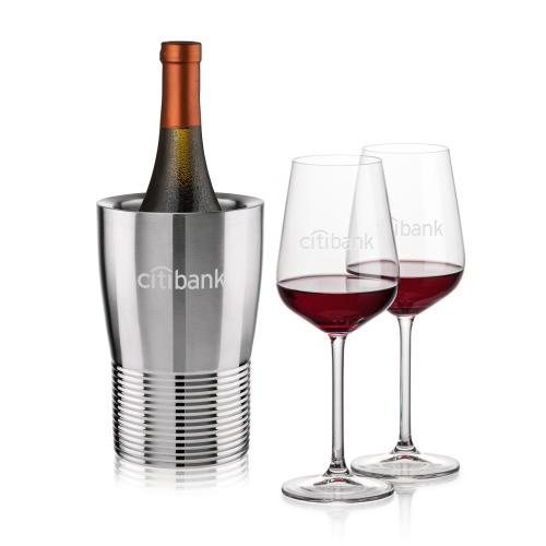 Corporate Gifts - Barware - Barware Gift Sets - Genoa Wine Cooler & Elderwood Wine Set