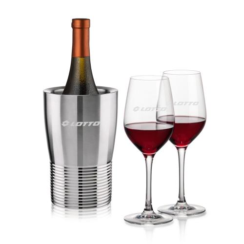 Corporate Gifts - Barware - Barware Gift Sets - Genoa Wine Cooler & Lethbridge Wine Set
