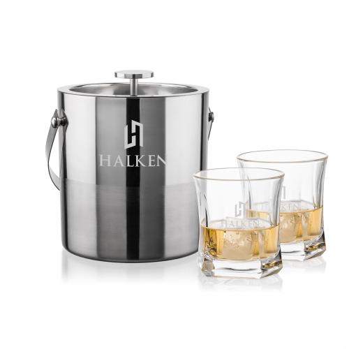 Corporate Gifts - Barware - Barware Gift Sets - Catania Ice Bucket & Avalon On-the-Rocks Set