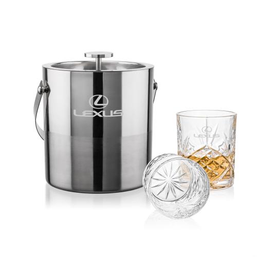 Corporate Gifts - Barware - Barware Gift Sets - Catania Ice Bucket & Brinkley On-the-Rocks Set