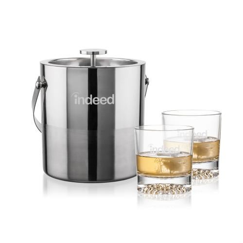 Corporate Gifts - Barware - Barware Gift Sets - Catania Ice Bucket & Buxton On-the-Rocks Set