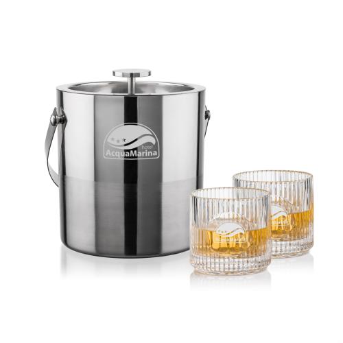 Corporate Gifts - Barware - Barware Gift Sets - Catania Ice Bucket & Dillard On-the-Rocks Set