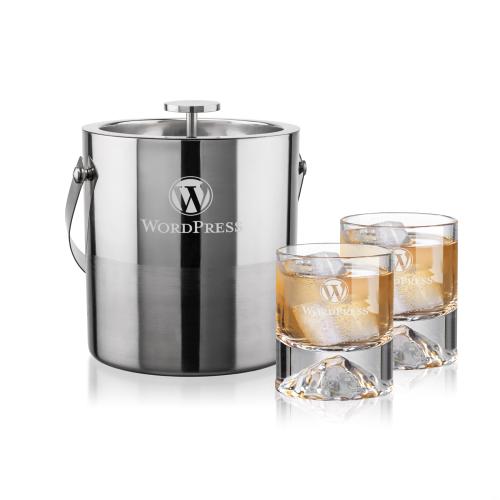 Corporate Gifts - Barware - Barware Gift Sets - Catania Ice Bucket & Denali On-the-Rocks Set
