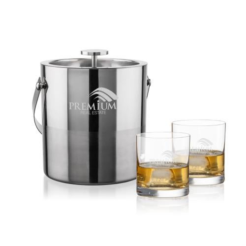 Corporate Gifts - Barware - Barware Gift Sets - Catania Ice Bucket & Franca On-the-Rocks Set