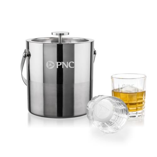 Corporate Gifts - Barware - Barware Gift Sets - Catania Ice Bucket & Fortino On-the-Rocks Set