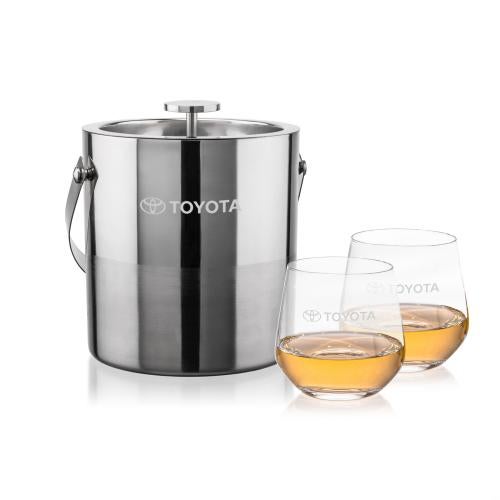 Corporate Gifts - Barware - Barware Gift Sets - Catania Ice Bucket & Garland On-the-Rocks Set