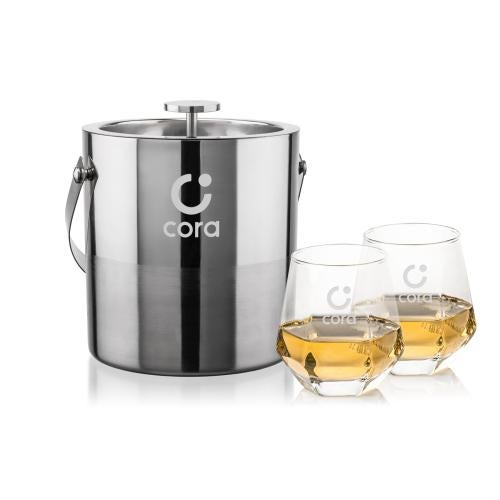 Corporate Gifts - Barware - Barware Gift Sets - Catania Ice Bucket & Hartsdale On-the-Rocks Set