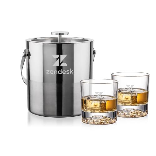 Corporate Gifts - Barware - Barware Gift Sets - Catania Ice Bucket & Heathfield On-the-Rocks Set