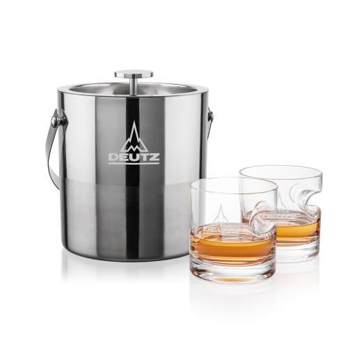 Corporate Gifts - Barware - Barware Gift Sets - Catania Ice Bucket & Havana On-the-Rocks Set