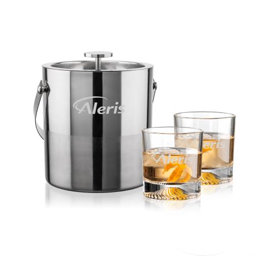 Corporate Gifts - Barware - Barware Gift Sets - Catania Ice Bucket & Hadley On-the-Rocks Set