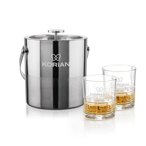 Corporate Gifts - Barware - Barware Gift Sets - Catania Ice Bucket & Libretto On-the-Rocks Set