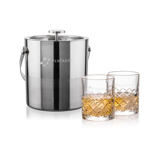 Corporate Gifts - Barware - Barware Gift Sets - Catania Ice Bucket & Longford On-the-Rocks Set