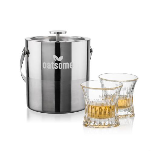 Corporate Gifts - Barware - Barware Gift Sets - Catania Ice Bucket & Langstaff On-the-Rocks Set