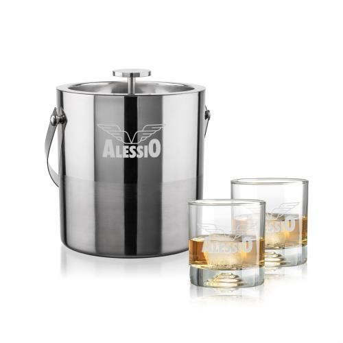 Corporate Gifts - Barware - Barware Gift Sets - Catania Ice Bucket & Marbella On-the-Rocks Set