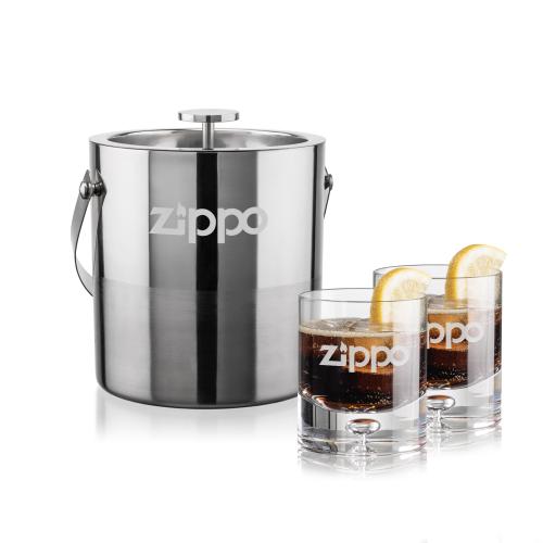 Corporate Gifts - Barware - Barware Gift Sets - Catania Ice Bucket & Montana On-the-Rocks Set