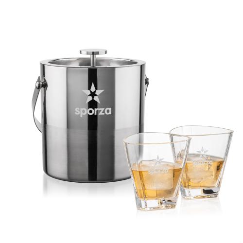 Corporate Gifts - Barware - Barware Gift Sets - Catania Ice Bucket & Millwood On-the-Rocks Set