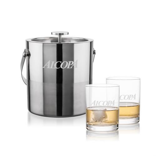 Corporate Gifts - Barware - Barware Gift Sets - Catania Ice Bucket & Monterey On-the-Rocks Set
