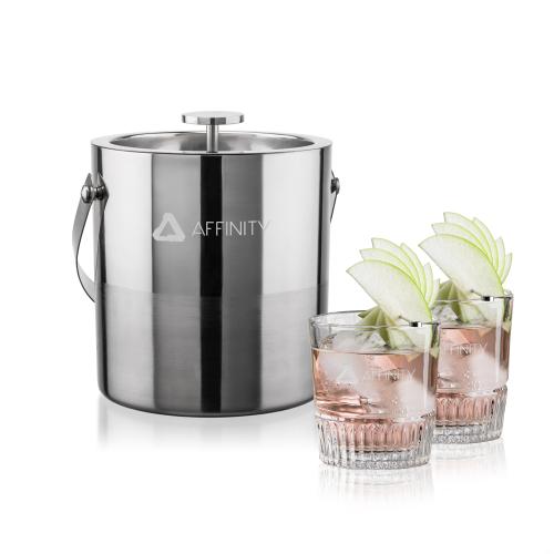 Corporate Gifts - Barware - Barware Gift Sets - Catania Ice Bucket & Newkirk On-the-Rocks Set