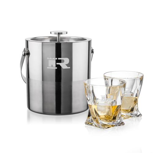 Corporate Gifts - Barware - Barware Gift Sets - Catania Ice Bucket & Oasis On-the-Rocks Set