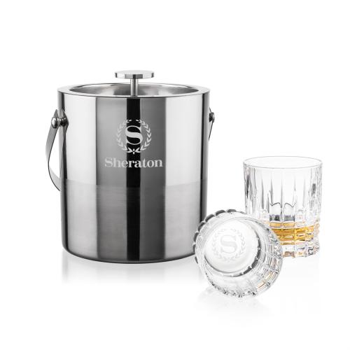 Corporate Gifts - Barware - Barware Gift Sets - Catania Ice Bucket & Princeton On-the-Rocks Set