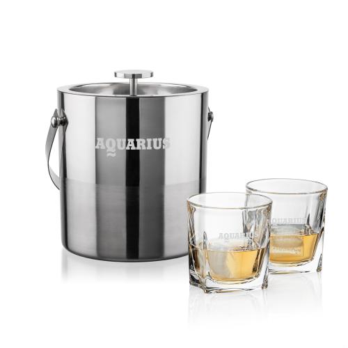 Corporate Gifts - Barware - Barware Gift Sets - Catania Ice Bucket & Riddell On-the-Rocks Set