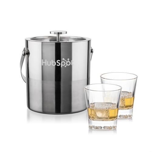 Corporate Gifts - Barware - Barware Gift Sets - Catania Ice Bucket & Santana On-the-Rocks Set