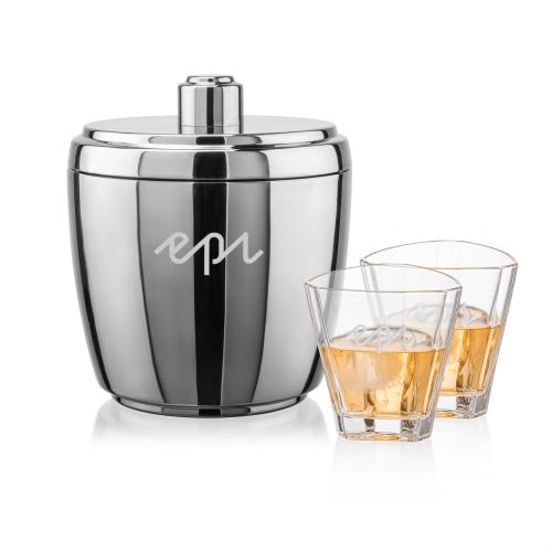 Corporate Gifts - Barware - Barware Gift Sets - Pescara Ice Bucket & Arrellano On-the-Rocks Set