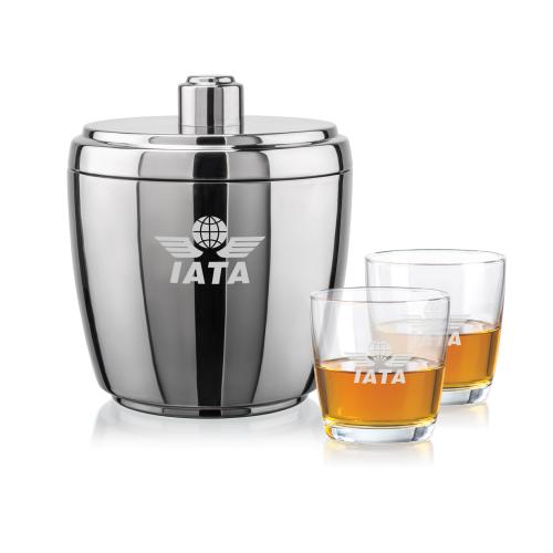 Corporate Gifts - Barware - Barware Gift Sets - Pescara Ice Bucket & Carberry On-the-Rocks Set