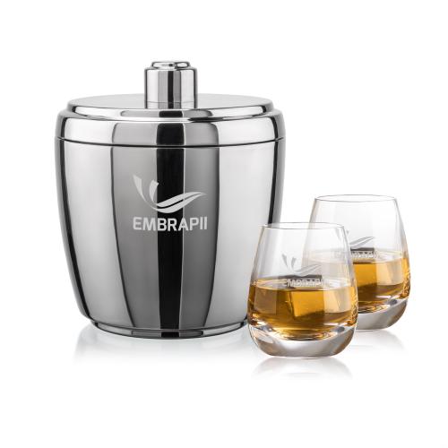 Corporate Gifts - Barware - Barware Gift Sets - Pescara Ice Bucket & Dimasio On-the-Rocks Set