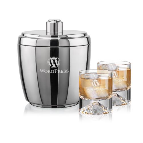 Corporate Gifts - Barware - Barware Gift Sets - Pescara Ice Bucket & Denali On-the-Rocks Set