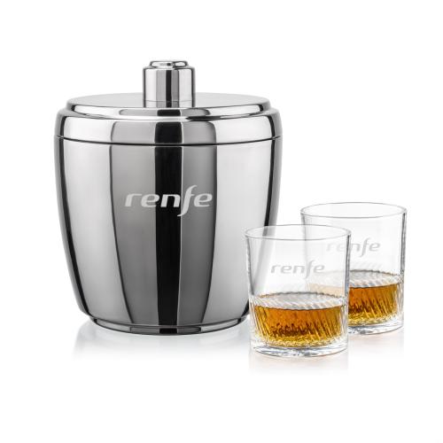 Corporate Gifts - Barware - Barware Gift Sets - Pescara Ice Bucket & Drysdale On-the-Rocks Set